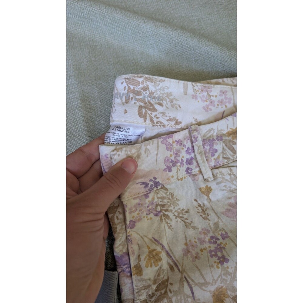 Old Navy Women's Pixie Pants Size 4 2-pack Gray and Floral Print Skinny Ankle - Picture 5 of 9